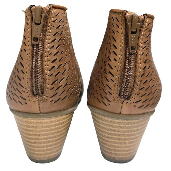 Earth Origins Nubuck Alpaca Chataigne Leather Peep-Toe Carlon Carmen Booties 8.5 - Picture 4 of 8